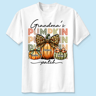 Grandma's Pumpkin Patch Retro Style Personalized Shirt