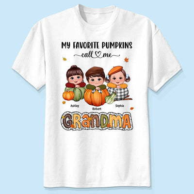 My Favorite Pumpkins Call Me Grandma Fall Season Personalized Shirt