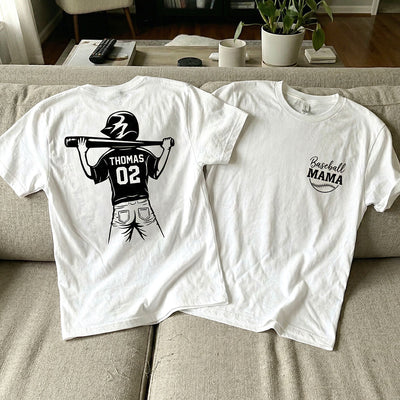 Baseball Mom Grandma - Personalized Double Sided Shirt - Game Day Baseball Little League