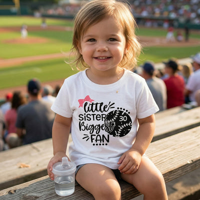 Little Sister Little Brother Biggest Fan - Personalized Kid Shirt - Baseball Little League Game Day Light Color Shirt