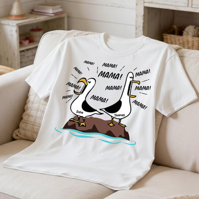 Möwen-Mama Mama! Mama! Mama! - Personalisiertes Shirt - Lustiges Muttertagsgeschenk für Mutter