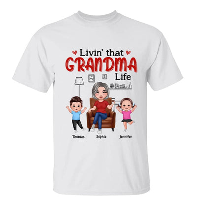 Outline Background In House Livin‘ That Grandma Life Personalized Shirt